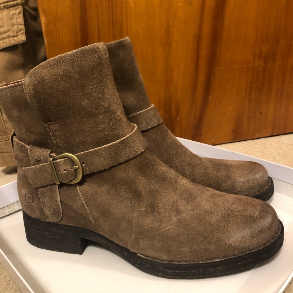 Born Syd Taupe Distressed Leather Ankle Boots